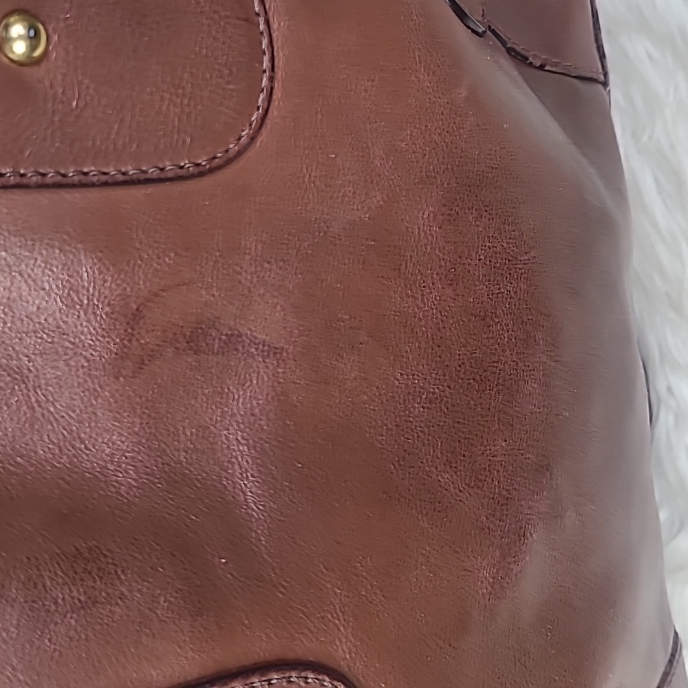 Banana Republic Purse Brown Leather Designer Handbags Double Shoulder Strap Fall - Picture 4 of 7